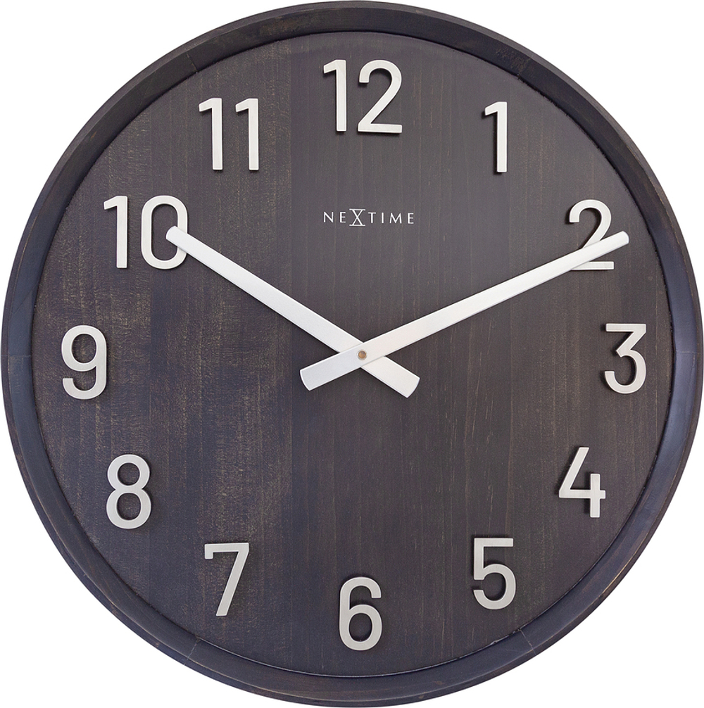 Настенные часы NeXtime Precious, дерево, 50 см, чёрные