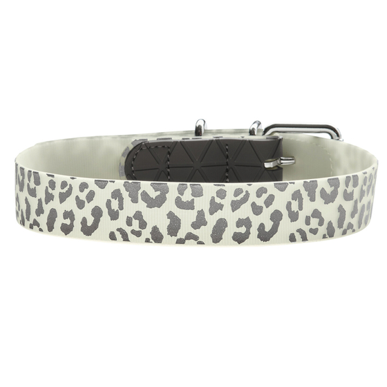 Hunter ошейник для собак флуоресцентный Convenience Reflect Glow 65 / L-XL (53-61см), леопардовый принт