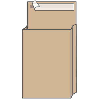 Конверт В4 KurtStrip (250х353х40 мм) пакет, с расширением, коричневый