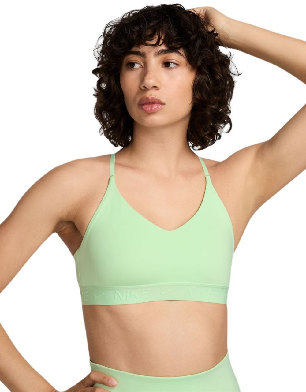 Теннисный бюстгальтер Nike Indy Light Support Padded Adjustable Sports Bra - vapor green/vapor green - Mint Green