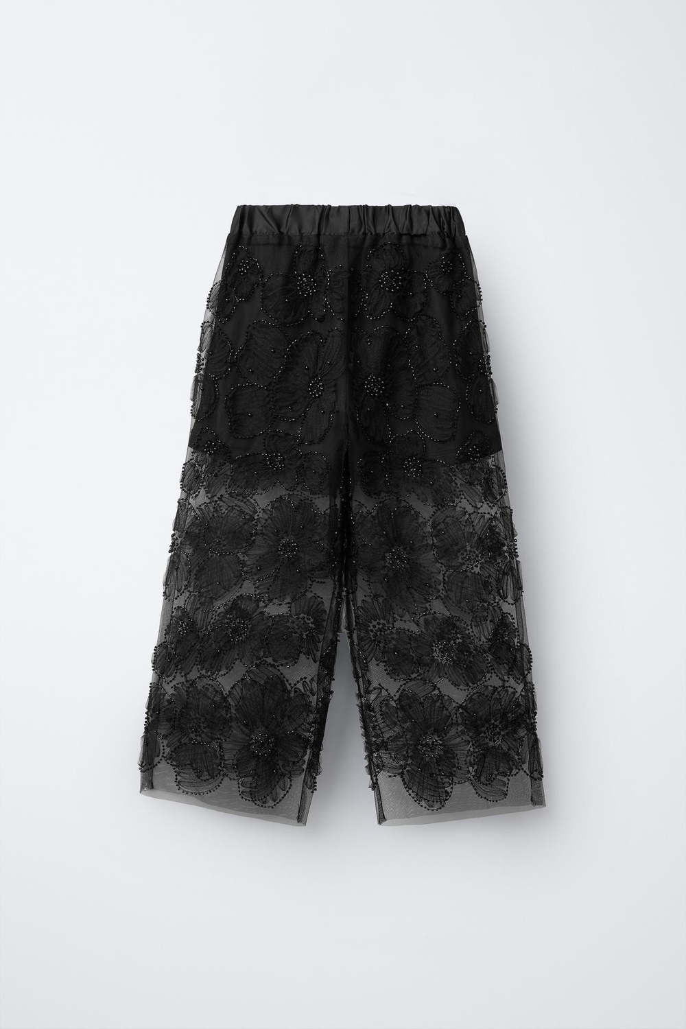 ZARA БРЮКИ РАСШИТЫЕ БИСЕРОМ, ЧЕРНЫЙ