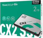 Твердотельный накопитель 2000GB SSD TeamGroup CX2 2.5” SATA3 R540Mb/s W490MB/s T253X6002T0C101