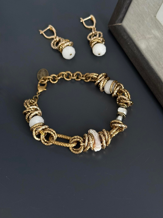 HMG 1345 Кварц и жемчуг Браслет арт.1830