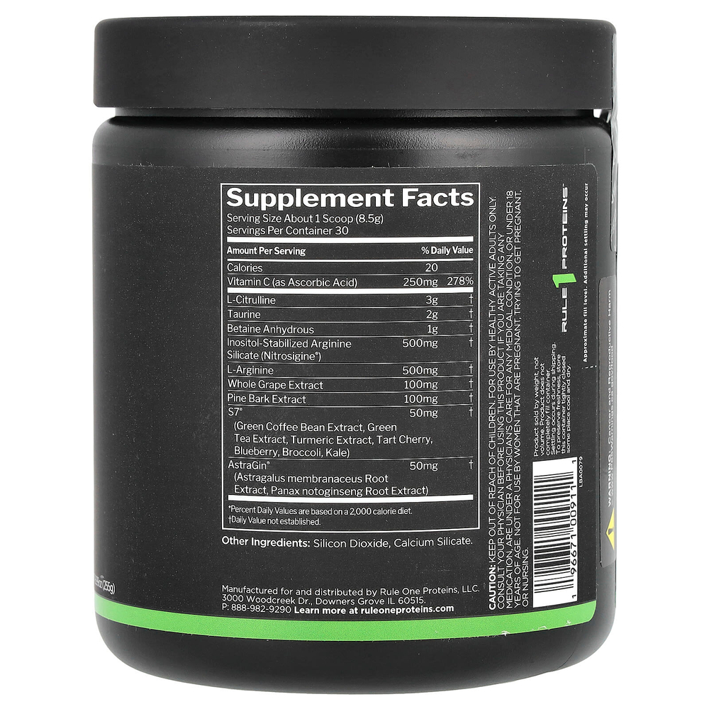 Rule One Proteins, Pump, без добавок, 255 г (8,99 унции)