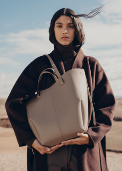 POLENE СУМКА CYME TOTE, ТЕМНО-СЕРЫЙ