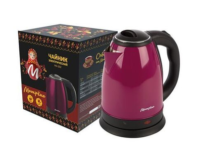 Чайник электр. Матрена MA-002 бордовый (диск 1,8л) 1,5кВт, нерж сталь 6748
