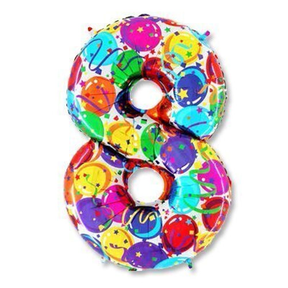 Шар фольгированный Цифра &quot;8&quot; 40&#39;&#39; Шары с гелием
