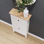 Обувница 2 ящика КЫМОР (HEMNES), 59х22х101 см, белый/светло-коричневый