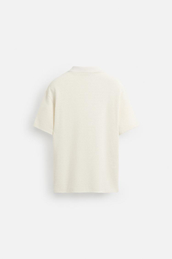 ZARA ПОЛО С ГЕОМЕТРИЧЕСКИМ УЗОРОМ, ЭКРЮ