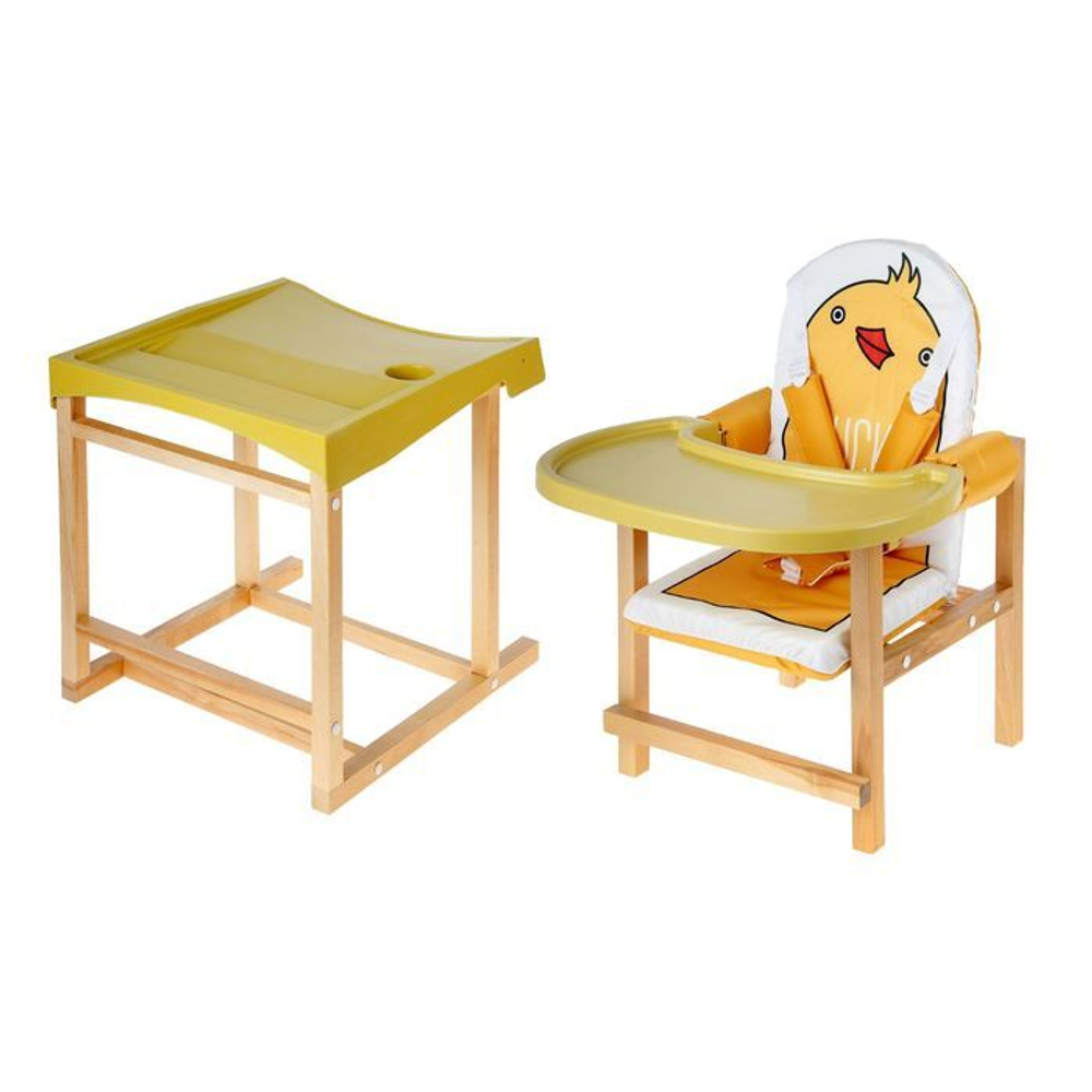 Стол-стул для кормления "DUCKY" (желтый) лакированный