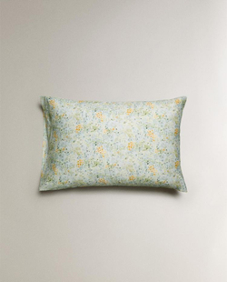 ZARA HOME НАВОЛОЧКА С ЦВЕТОЧНЫМ ПРИНТОМ, ЗЕЛЕНЫЙ