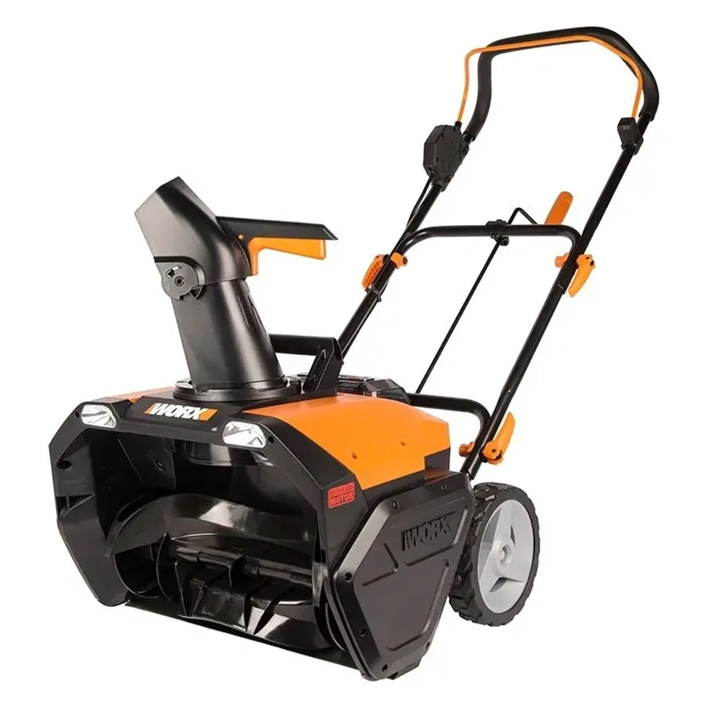 WORX WG471E 40В аккумуляторный снегоуборщик (2 x 4 Ач, ЗУ) ковш 50 см, выброс 6 м
