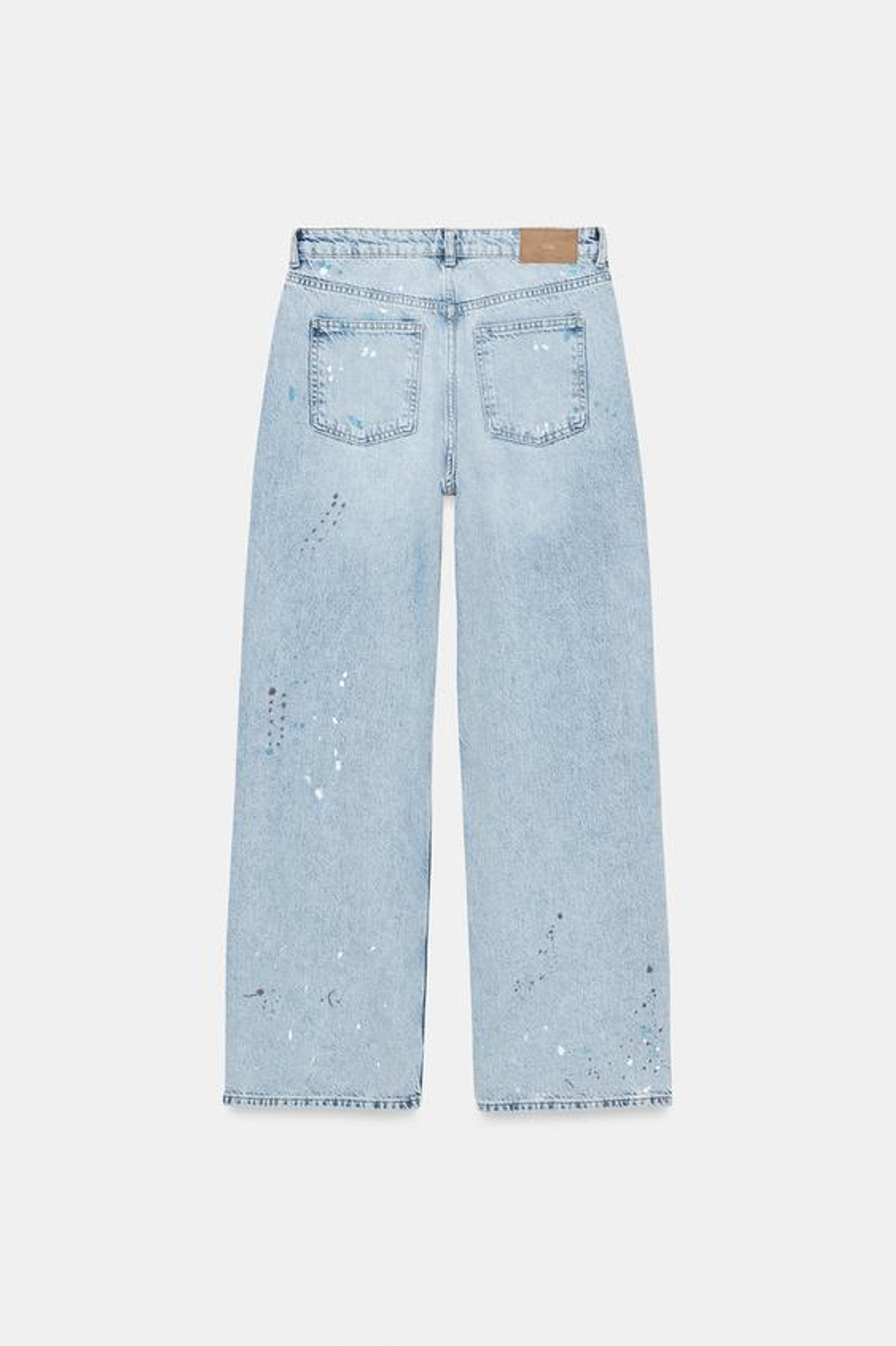 ZARA ДЖИНСЫ Z1975 LOOSE СО СРЕДНЕЙ ПОСАДКОЙ С ЭФФЕКТОМ КРАСКИ, ГОЛУБОЙ