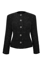 “Sparkling tweed” Жакет из твида с длинным рукавом