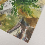 Картина авторская акварельная в паспарту 21х30 см на стену для интерьера "Берег Ладоги"