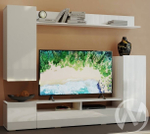 Гостиная Диаманд (белый/белый глянец)