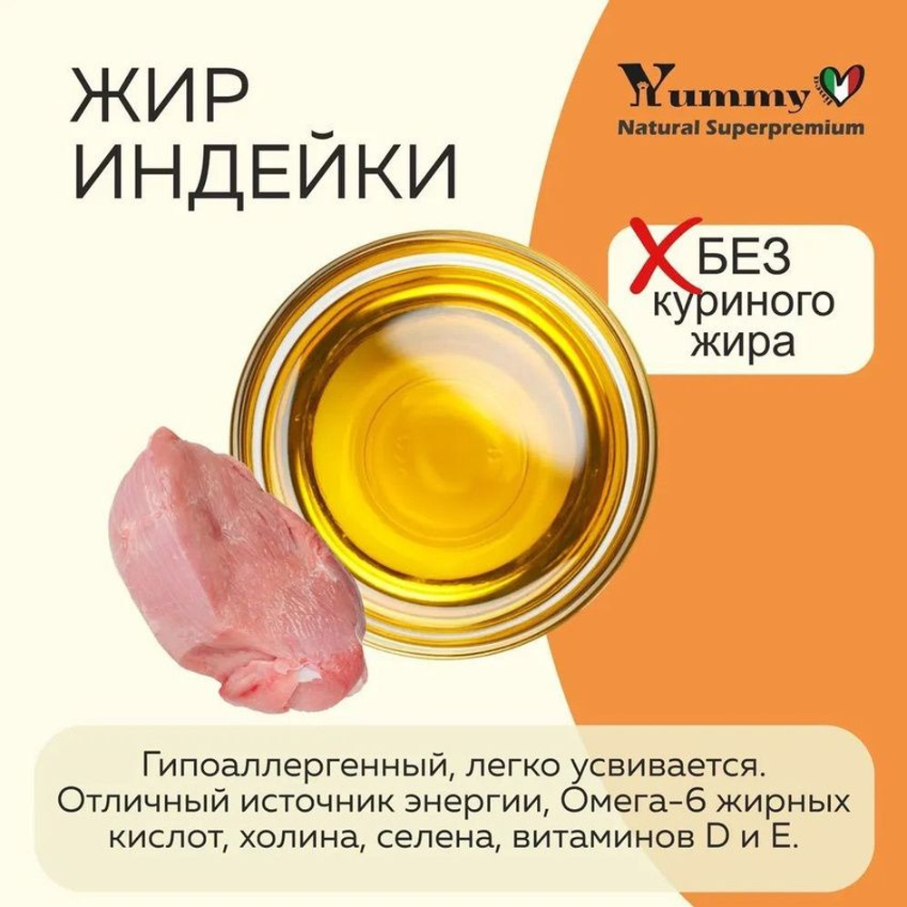 Yummy Linea корм для щенков малых и миниатюрных пород, индейка, 2,5 кг