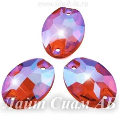 Пришивной овал Solvo с 2 отверстиями, Лайт Сиам АБ (овал 13х18 мм)