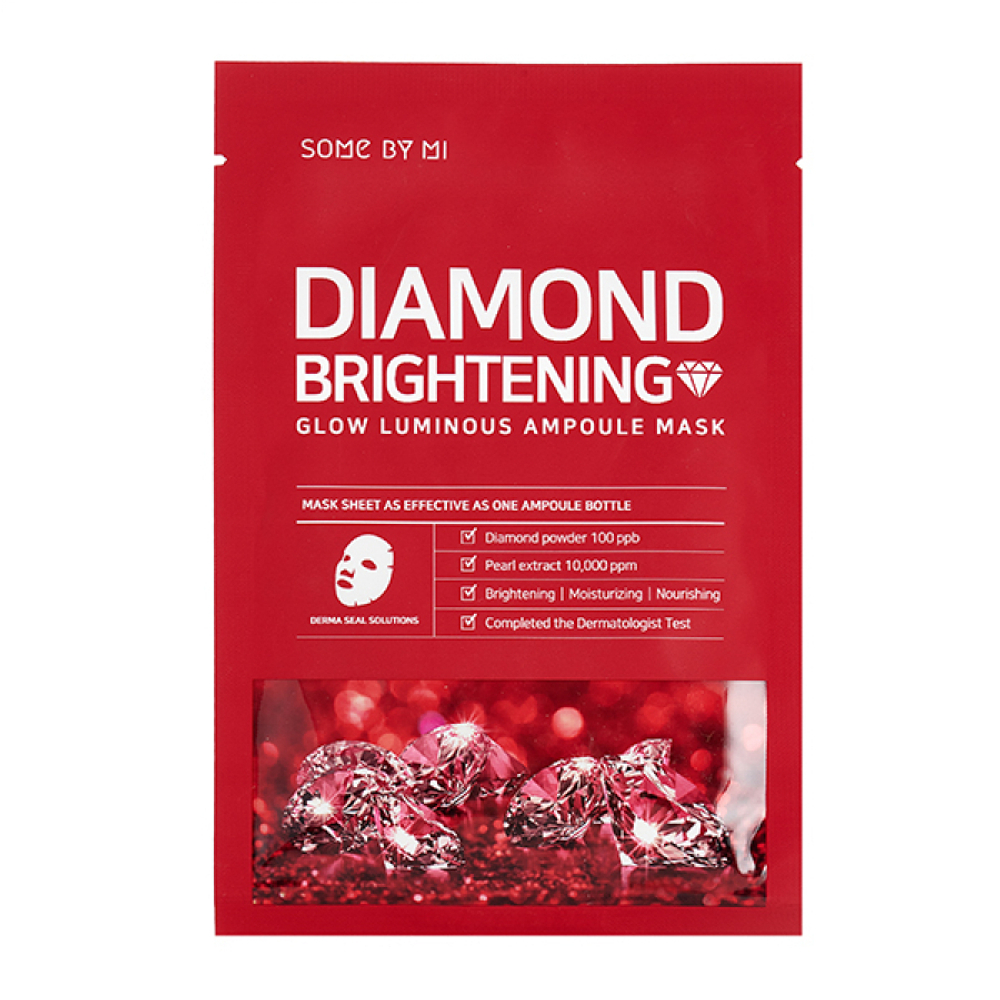 SOME BY MI DIAMOND BRIGHTENING GLOW LUMINOUS AMPOULE M Ампульная тканевая маска для лица с алмазной  25г