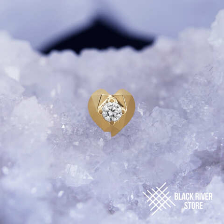 Heart Faceted Crystal PVD Yellow