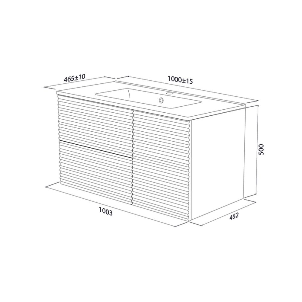 Тумба с умывальником IDDIS Bild, подвесная, 100 см, белый, BIL10W0i95K