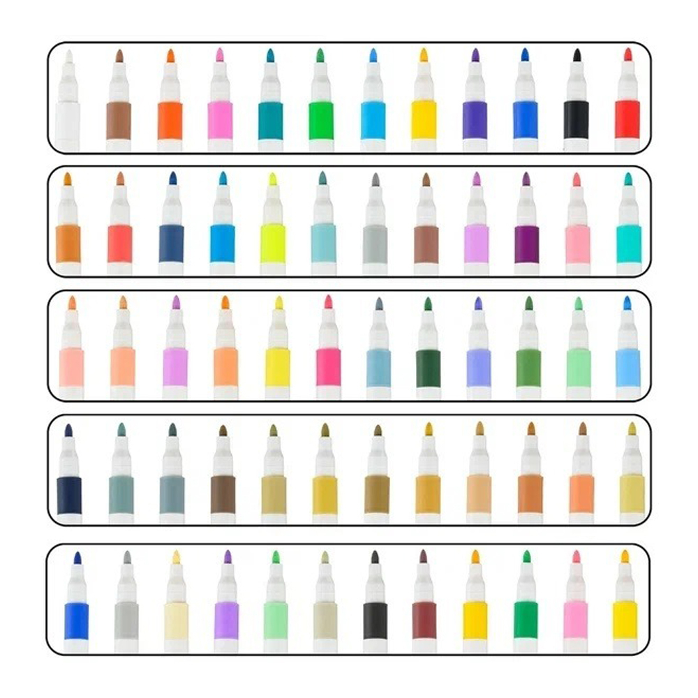 Маркер для скетчинга Basir, акриловый, серия "Котики" на водной основе, 60 цветов