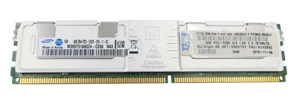 Оперативная память IBM 4GB PC2-5300 FBD HS21 x3650 43X5026