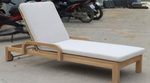 Шезлонг деревянный с матрасом Tagliamento Rimini, натуральный, бежевый