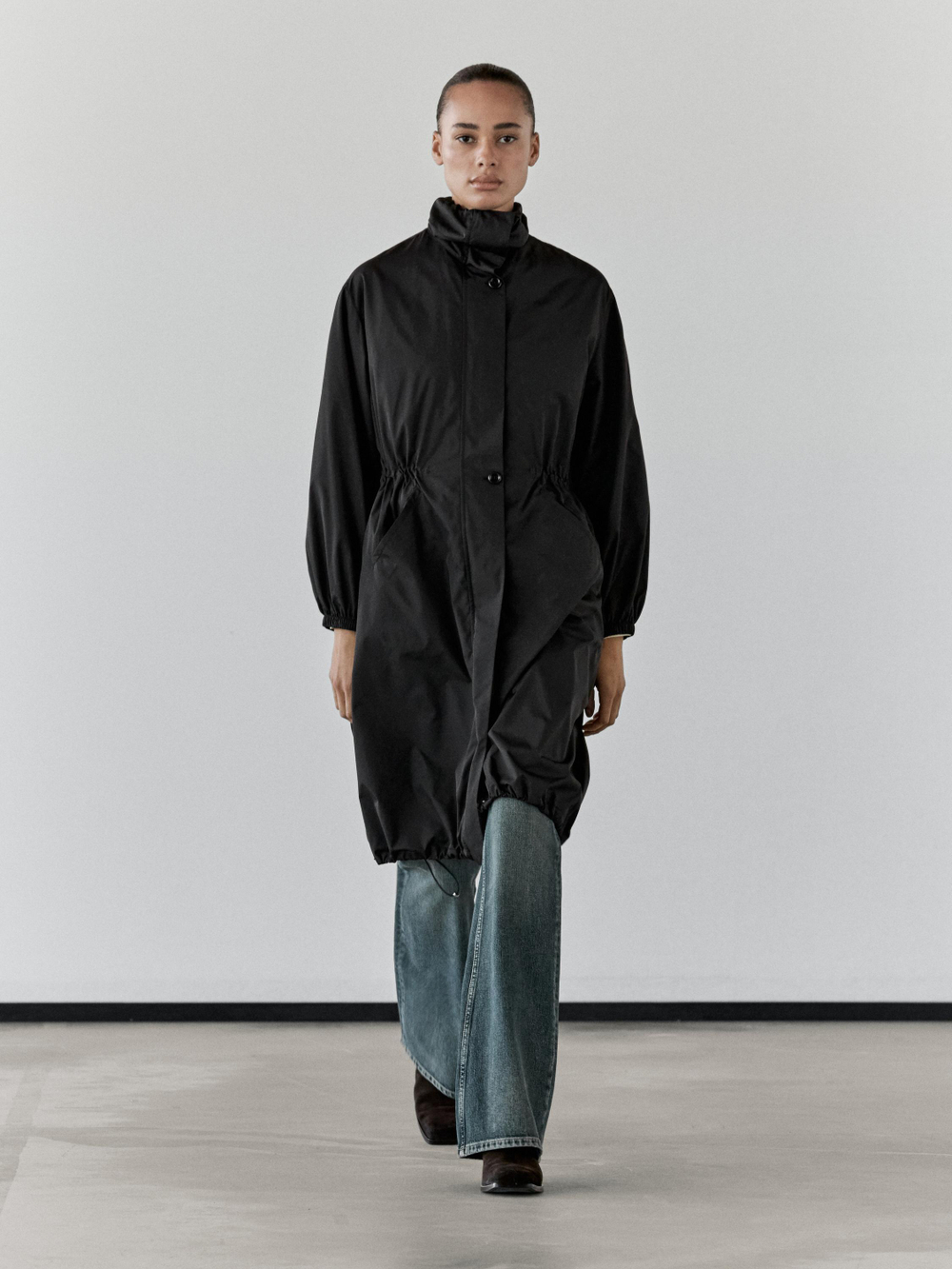 Massimo Dutti Парка со съемным внутренним жилетом и водоотталкивающей пропиткой, черный