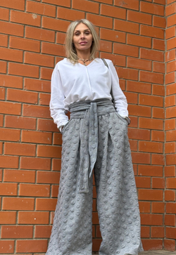 Брюки -палаццо /жаккард