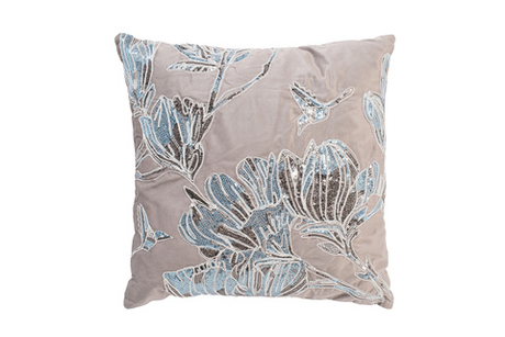 Подушка с пайетками "Арт Магнолия" бежевый 45*45см