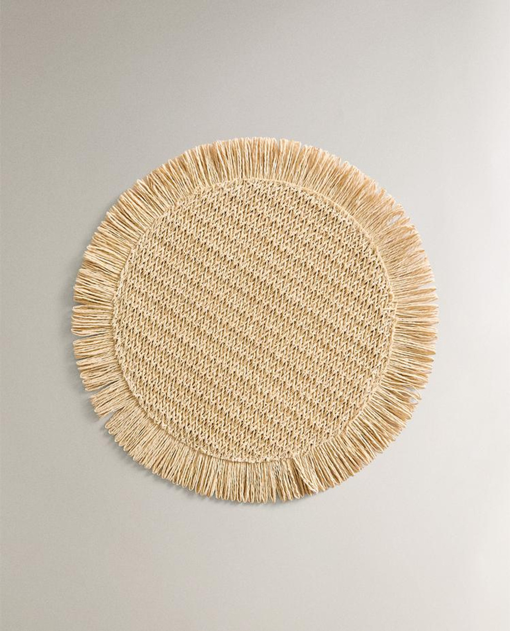 ZARA HOME ПОДСТАВКА ПОД СТОЛОВЫЕ ПРИБОРЫ ИЗ БУМАЖНОЙ ЛОЗЫ С БАХРОМОЙ (2 ШТ.), СВЕТЛО-БЕЖЕВЫЙ