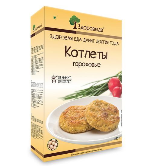СКИДКА 50% Котлеты гороховые "Здороведа", 280г.