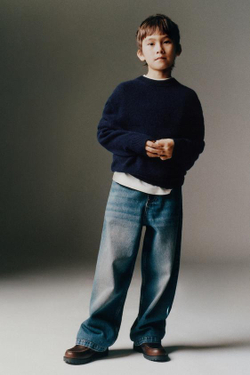 ZARA СВИТЕР ИЗ 100% КАШЕМИРА, МОРСКОЙ СИНИЙ