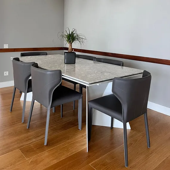 Стул Karl, серая экокожа