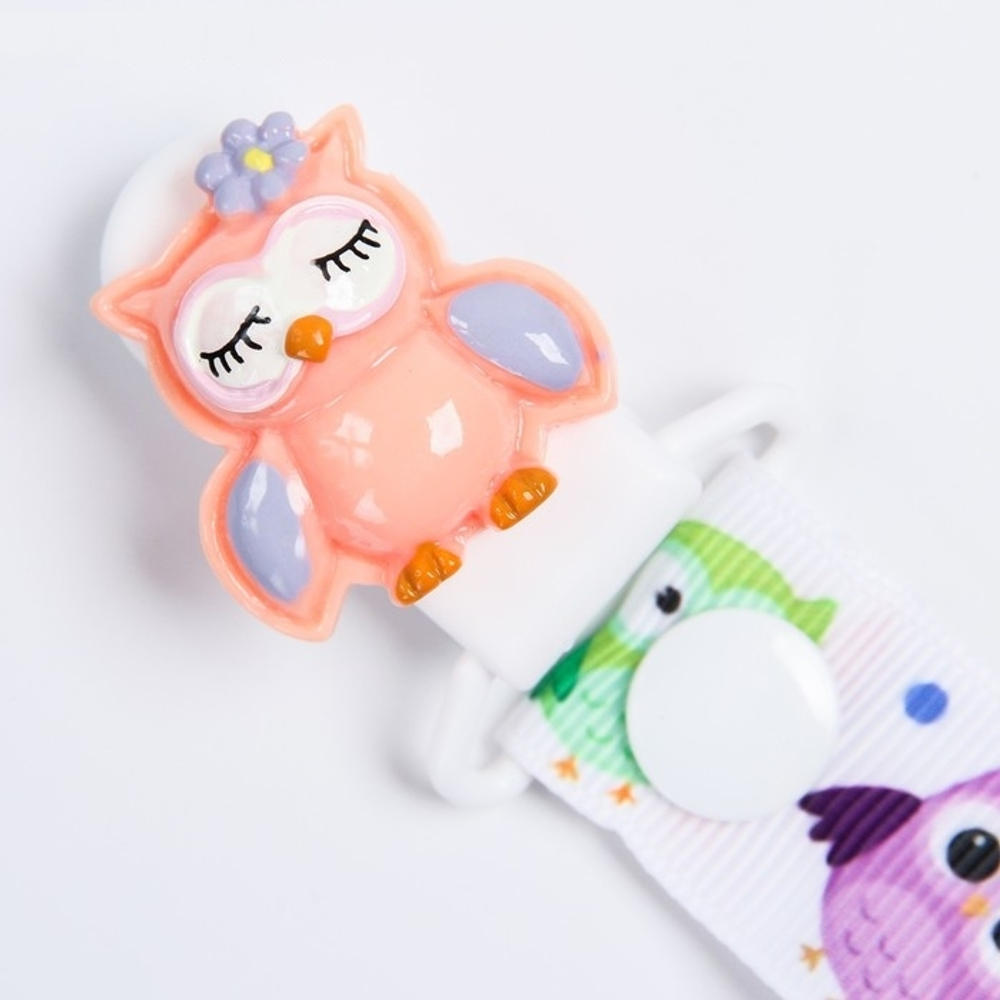 4513798 Держатель для пустышки на ленте "Совушка"