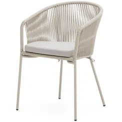 Стул Yanet с синтетической веревкой цвета экрю