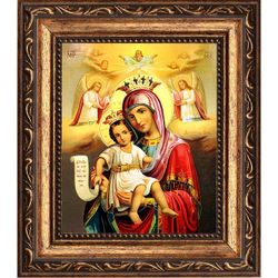 Милующая Икона Божьей Матери "Достойно есть" на холсте.