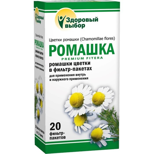 Здоровый выбор Ромашка, фиточай, 1.5 г × 20 фильтр-пакетов