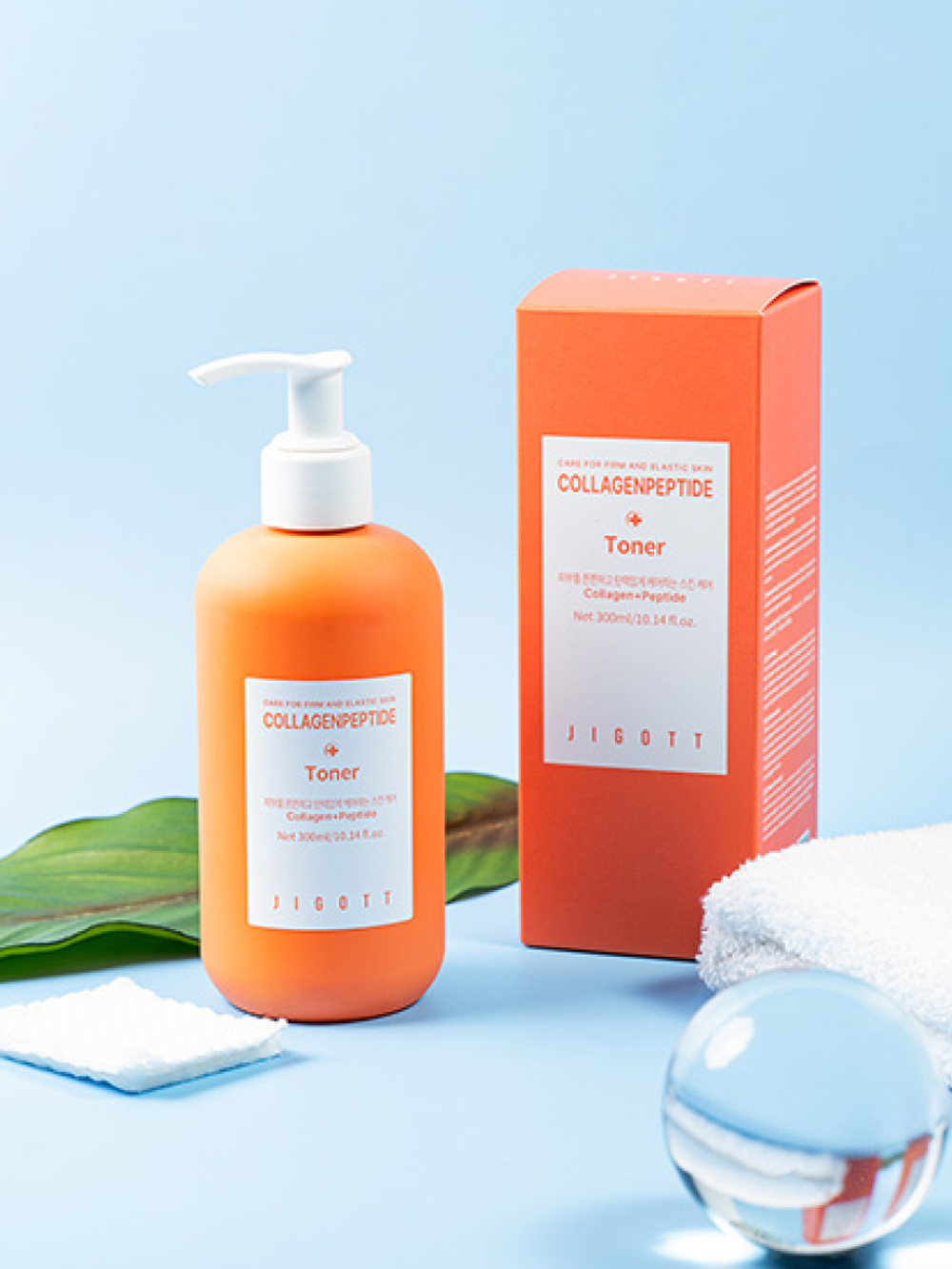 Jigott Тонер для лица с коллагеном и пептидами / Collagen + Peptide Toner, 300 мл