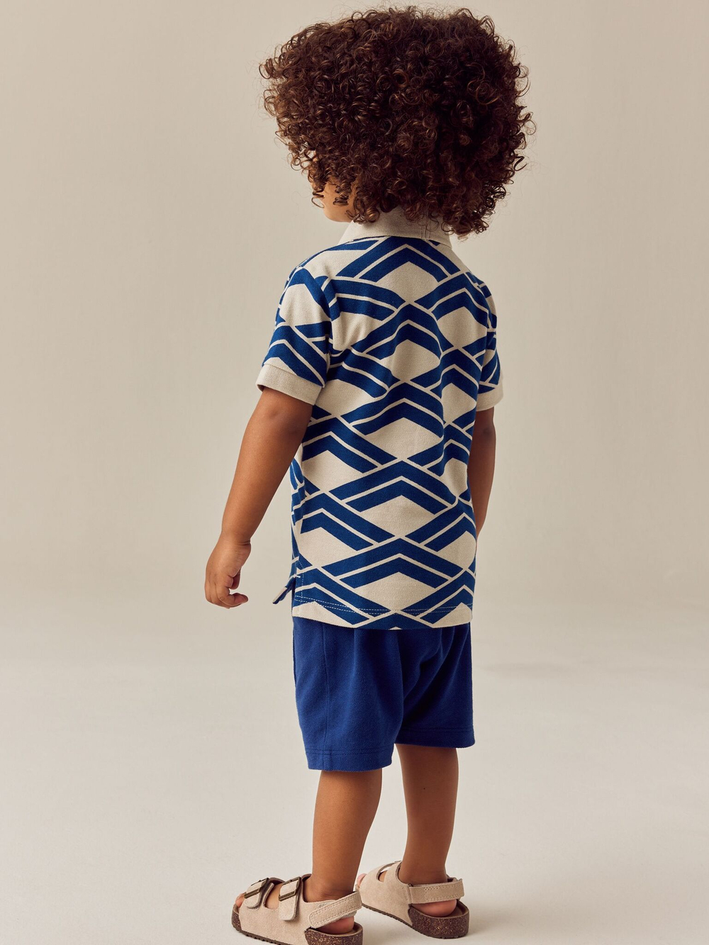 Поло и шорты в комплекте для мальчика Next E63-604, Темно-синий, Молочный