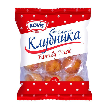 Мини-маффины Kovis Клубника 470 гр