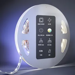Светодиодная лента Ультра 24В 5050 19,2Вт/м Цветная (RGB) + 4000К 5м IP 20 201135 Led Strip 201135