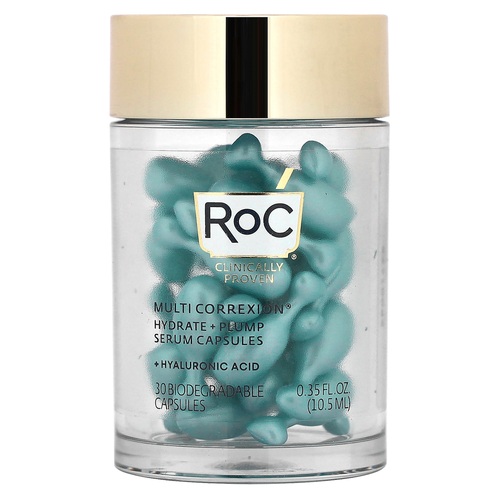 RoC, Multi Correxion, ночная сыворотка в капсулах, увлажнение и упругость, без аромата, 30 биоразлагаемых капсул