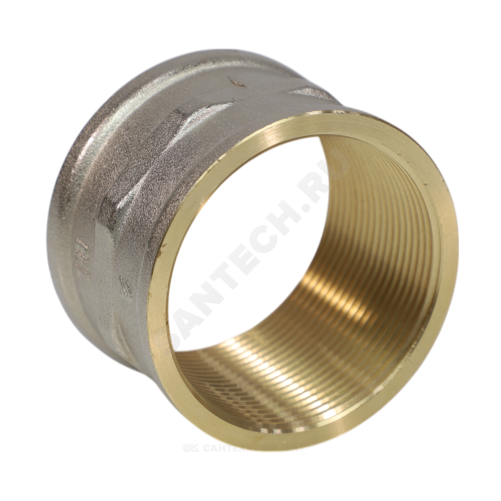 Муфта латунь никель Ду 25 (1") ВР/ВР 9018 ГОСТ 32585-2013 Aquasfera 9018-03