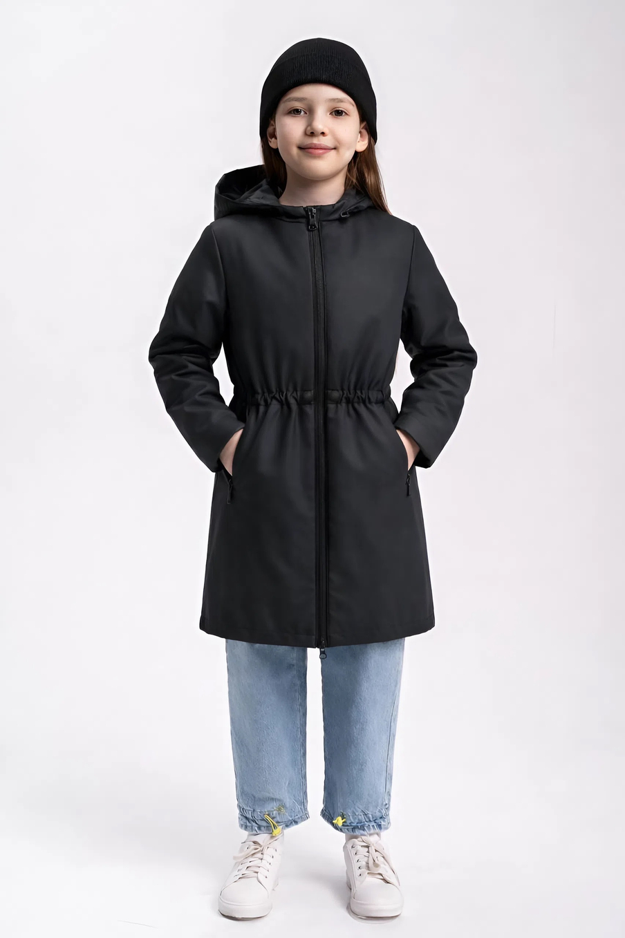 Пальто демисезонное для девочки "HN-9" черный