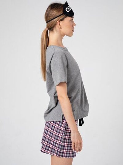 Уютный пижамный комплект с маской (Размер: L) (Цвет: серый)