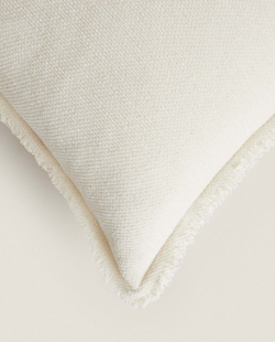 ZARA HOME ЧЕХОЛ ДЛЯ ДЕКОРАТИВНОЙ ПОДУШКИ ИЗ СИНЕЛИ, БЕЖЕВЫЙ