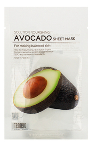 Тканевая маска с экстрактом авокадо TENZERO Avocado Sheet Mask