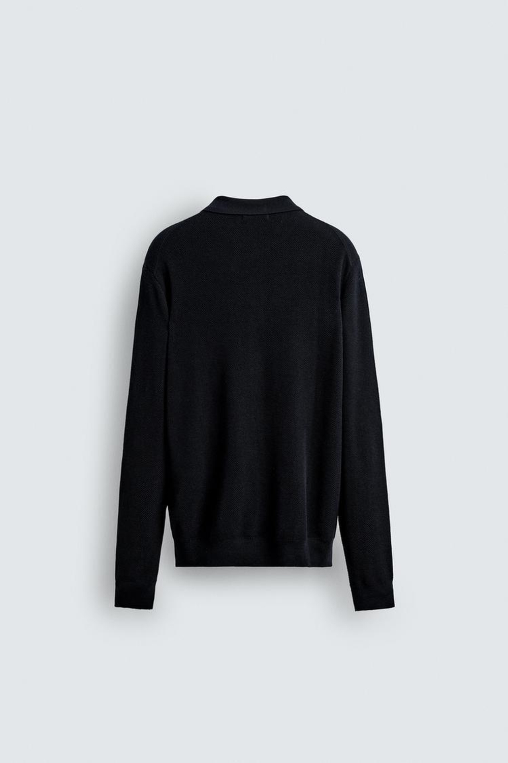 ZARA ТРИКОТАЖНОЕ ПОЛО ИЗ ХЛОПКА И ЛИОЦЕЛЛА, МОРСКОЙ СИНИЙ